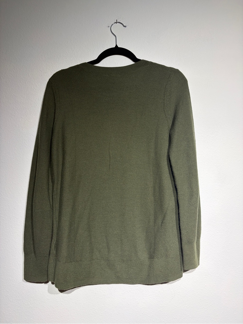 GAP Olive Green Textured Crewneck Sweater Small Lightweight Knit Pullover - Picture 4 of 5